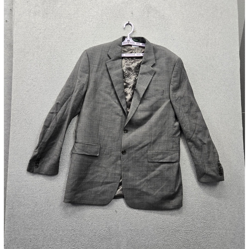 VINTAGE Lauren Ralph Lauren Men Blazer 46 Gray Plaid Suit Wool Cashmere Blend